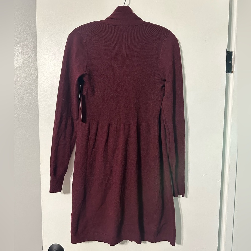 Cyrus Deep Red Open Front Cardigan Womens Small - Picture 2 of 5